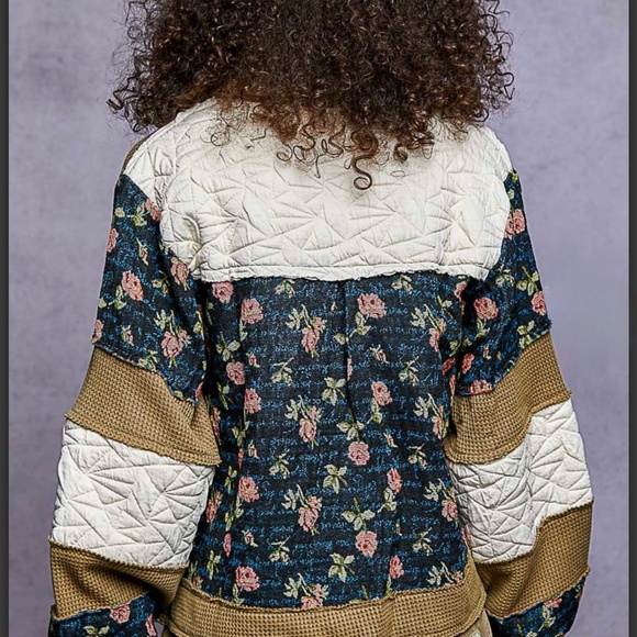 POL jacquard and Thermal Jacket -Indigo Moss - Picture 5 of 5